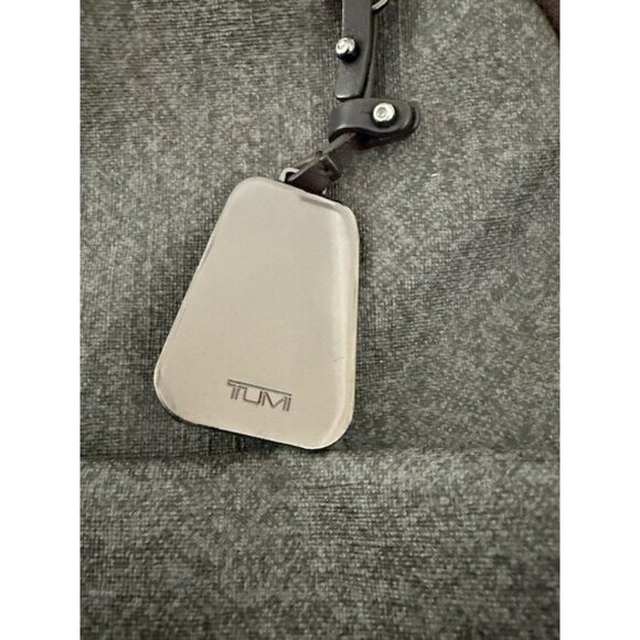 Tumi Sinclair Hanne Backpack Earl Grey Textured Canvas Leather Trim Brown Zipper - Picture 9 of 16